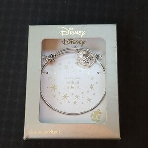 Disney Mickey Mouse Love Charm Stainless Steel Bracelet